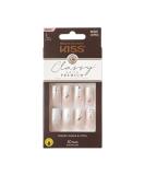Buy KISS Classy Premium Press On Nails - Stunning French Design Long Square Shape 30 Nails & Nail Glue Included | International Shipping - Buy Online on GoSupps.com