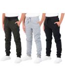 Real Essentials 3 Pack: Boys Youth Active Athletic Soft Fleece Jogger Sweatpants Large Set C - Buy Online on GoSupps.com