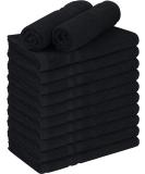Utopia Towels Cotton Bleach Proof Salon Towels 16x27 - Black Gym Hand Towel 12 Pack - Buy Online on GoSupps.com