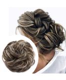 Silk-Co Hair Part with Rubber Band | Wavy Soft Dutt Hair Extensions 35g - Medium Brown & Bleaching Blonde Messy Bun Updos - Buy Online on GoSupps.com
