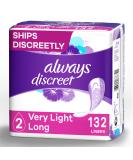 Always Discreet, Incontinence & Postpartum Liners For Women, Size 2, Very Light Absorbency, Long Length, 44 Count X 3 Packs (132 Count Total) - Buy Online on GoSupps.com