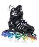 Adjustable Full Light Up Wheels Inline Skates for Kids & Adults - Black - Buy Online on GoSupps.com