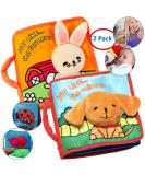 Stimulating Baby Books 0-12 Months | Crinkle Books for Babies | Soft Cloth Animals Book Set | Perfect Toys Gift for Infants | 2-Pack - Buy Online on GoSupps.com