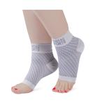 Athletec X-Large Gray Compression Foot Sleeves with Arch Support - One Pair - Buy Online on GoSupps.com