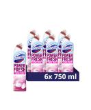 Domestos Power Fresh Floral Fresh Toilet Gel eliminates 99.99% of germs* limescale remover 6x 750 ml Floral 750 ml (Pack of 6) - Buy Online on GoSupps.com