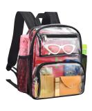 MAY TREE Clear Backpack Stadium Approved 12126 with Breathable Shoulder Straps  Clear Mini Backpack for Girls and Boys  Heavy Duty Clear Backpack for Sport Event School Festival Concert- Black - Buy Online on GoSupps.com