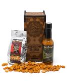 Psycho Juice | Dark Arts Wooden Chilli Sauce & Nuts Gift Set | Hot Mustard Sauce | 148ml | Psycho Nuts | Naga Covered Spicy Peanuts - Buy Online on GoSupps.com