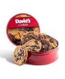 David's Cookies Assorted Fresh-Baked Decadent Cookie Gift Basket Tin - Large 4 oz. All-Natural Cookies with No Preservatives - Perfect Corporate Gift for Birthdays, Fathers, Mothers Day & More - Buy Online on GoSupps.com
