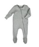 DreamBuy Ribbed Cotton Zip Up Baby Sleepsuit 12-18 Months Dove Grey - Unisex Newborn Clothes - Buy Online on GoSupps.com
