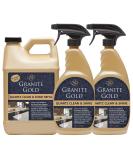 Granite Gold Quartz Clean & Shine - Streak-Free Cleaner for Quartz Surfaces | 64oz + 2x24oz (Pack of 3) - Polishes & Deep Cleans Silestone LG & More - Buy Online on GoSupps.com