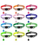 Tonyg-P Katzenhals band Reflecting 12 pieces adjustable cat neck bands with bell and safety closure 19-32cm for all domestic cats - Buy Online on GoSupps.com