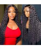 22 Inch Deep Wave Lace Front Wig | Pre Plucked 13x4 Brazilian Human Hair | 180 Density | Glueless for Black Women - Buy Online on GoSupps.com