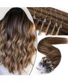 SEGO Microring Extensions - Real Human Hair Micro Loop Bondings in Medium Brown/Honey Blonde #4p27 (20in/50cm 50g) - Premium Quality Hair Extensions - Buy Online on GoSupps.com