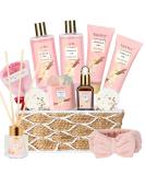 Vanilla Oat Spa Gift Basket - 14 Piece Bath Set for Women with Enriched Shea Butter - Shower Gel, Body Oil, Diffuser, Shower Steamer & More | Perfect Home Spa Gift for Mom - Buy Online on GoSupps.com