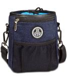 Dog is K nig Premium Dog Treats - All-Rounder Feed Bag with Feces Dispenser & Training Book - Dark Blue - Ideal for Walks & Training - 16x18x6cm - Buy Online on GoSupps.com