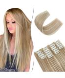 SEGO 12 Tress Extensions - Real Hair Clip-In Extensions 55cm 180g - Sandy Blonde & Blonde Bleach - Affordable Full Head Solution - Buy Online on GoSupps.com