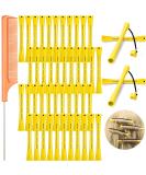 48-Pack Plastic Hair Perm Rods & Curlers - Cold Wave Rollers with Steel Pintail Comb (0.28 Inch, Yellow & Orange) - Buy Online on GoSupps.com