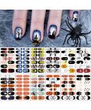 SOGAYU Halloween Nail Wraps Art Stickers - Pumpkin Bat Ghost Spider Vampire Pattern - 12 Sheets with 2 Nail Files (168 Pieces) - DIY Self-Adhesive Nail Decals for Party Decor - Buy Online on GoSupps.com