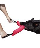 Dingo Gear Cotton Nylon Bite Sausage for Dog Training | IGP IPO Obedience & Protection | 45x8 cm | Pink with 2 Handles - High-Performance Toy - Buy Online on GoSupps.com