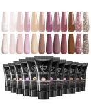 Modelones Poly Extension Gel Kit for Nail, 12 Colors Pink Nude Tones Poly Nail Gel Set Builder Nail Extension Gel Glitter Spring Summer Gentle Colors French Manicure DIY Design Nail Art Home Salon Gift A2-Soft Pink - Buy Online on GoSupps.com