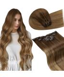 LAAVOO Real Hair Clip-In Extensions - Brown Balayage 30cm 70g Remy Human Hair 5pcs - Best Quality for Instant Length & Volume - Buy Online on GoSupps.com