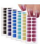 6 Sheets Glitter Gel Nail Strips Gradient Nail Gel Polish Wraps Soft Self-Adhesive Nail Full Wraps Nail Strips Sticker Nail Tips Nail Wraps Sticker Decals Glitter Gradient - Buy Online on GoSupps.com