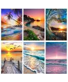 6 Pack Diamond Painting Kits - Full Drill 5D Diamond Art for Adults and Kids - DIY Beach Gem Art Craft - Home Wall Decor - 11.8x15.7inch - Buy Online on GoSupps.com