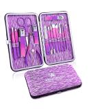 Professional Manicure Set - 16Pcs Stainless Steel Nail Clippers Kit for Women - Purple Pedicure Care Tools - Ideal for Travel or Home Use - Buy Online on GoSupps.com