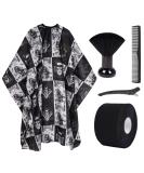 Waterproof Hair Cutting Cape Set for Men | 5PCS Barber Tools - Salon Cape Neck Strip Duster & Comb (64x56cm - Buy Online on GoSupps.com