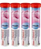 Mivolis Iron + Vitamin C effervescent Tablets - Dietary Supplements 4 Packs x 20 pcs | Germany - Buy Online on GoSupps.com