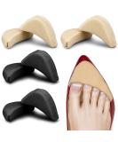 Soft Sponge Adjustable Shoe Filler Big Toe Plug Foot Brace Pads - 4 Pairs Skin & Black Inserts for High Heels - Relieve Foot Pain & Make Shoes Fit Better - Unisex Design - Buy Online on GoSupps.com