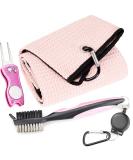 Mile High Life Pink Golf Towel, Club Groove Cleaner Brush & Foldable Divot Tool Set - Buy Online on GoSupps.com