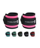 Ankle Straps (Pair) For Cable Machine Kickbacks, Glute Workouts, Lower Body Exercises - Adjustable Leg Straps with Neoprene Padding Pink Pair - Buy Online on GoSupps.com