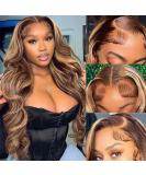 Buy 28 Inch Highlight Ombre 13x6 Lace Front Wig - Human Hair Body Wave Honey Blonde Glueless HD Lace Pre-Plucked with Baby Hair - 180 Density for Women - Buy Online on GoSupps.com
