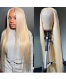 24 Inch Blonde 613 Lace Front Wig with Baby Hair | Brazilian Virgin Human Hair | HD Transparent Lace | Natural Hairline | Women's Straight Wig - Buy Online on GoSupps.com