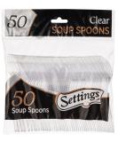 50 Count Settings Plastic Clear Soup Spoons, Heavyweight Disposable Cutlery, Great For Home, Office, School, Party, Picnics, Restaurant, Take-out Fast Food, Outdoor Events, Or Every Day Use, 1 Bag 1 Pack Spoons (50) - Buy Online on GoSupps.com