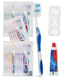 Urban Essentials Bulk Travel Toothbrush Kit - TSA Approved Dental Care Set with Toothbrush Toothpaste Floss Picks & Resealable Bag - Perfect for Donations & Guest Bathrooms (10 Pack - Buy Online on GoSupps.com