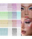 Self Adhesive Rhinestone Stickers - 2640 Pieces Face Gems for Makeup & DIY - 16 Sheets Bling Jewels Stickers - 4 Sizes & Colors Included - Buy Online on GoSupps.com