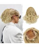 BARSDAR KAMM CAMP Short Wave Ponytail Extension - 22cm Thick Synthetic Hair Extension for Women - Mixed Blonde & Bleach Blonde Tips - Buy Online on GoSupps.com