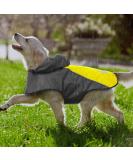 Kpuplol Waterproof Dog Raincoat with Hood - Ultra-Light Breathable Jacket for Small Medium & Large Dogs - Reflective Stripes for Outdoor Hiking (Black & Yellow) - Buy Online on GoSupps.com