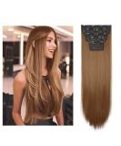 Buy Clip-In Hair Extensions - 50cm Thick Smooth 5-Part Set - Strawberry Blonde/Brown Mix for Women - Buy Online on GoSupps.com