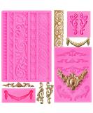 Rainmae 4 Pcs Baroque Fondant Silicone Molds - Flower Lace & Filigree Design for Cupcake Toppers & Crafting - Style 5 - Buy Online on GoSupps.com