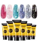 BURANO Poly Extension Gel Nail Kit - 6 Colors Builder Gel Set for Nail Art - DIY Starter Kit for Beginners & Professionals - Glitter Poly Nail Gel Gift - Buy Online on GoSupps.com