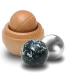 Kernpower BodyRoller Massage Roller - Natural Stone Stainless Steel & Wooden Balls in Jute Bag | Premium Red Beech Wood International Shipping - Buy Online on GoSupps.com