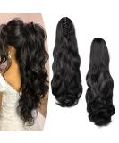 50cm Black Curly Ponytail Extensions - Gairyan Synthetic Hair Claw Clip-In Braid for Women - Buy Online on GoSupps.com