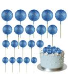 Astaron 20 pieces Tortendeko balls cake topper mini-balloons cake upleater for wedding party baby party birthday cake decorate (glitter blue) - Buy Online on GoSupps.com