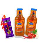 Salsa Taquera Sharp Sauce Pack of 2 - Authentic Mexican Chili Hot Sauce & Takis Fuego Lollipop Set - Buy Online on GoSupps.com
