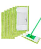 KEEPOW Reusable Microfiber Mop Pads - 6 Pack Green | Compatible with Swiffer Sweeper | Washable Mopping Cloth Refills for Hardwood Floors | Eco-Friendly Alternative (Mop Not Included) - Buy Online on GoSupps.com