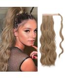 FESHFEN Long Wavy Ponytail Extension 60cm Light Honey Blonde | Synthetic Clip-in Hairpiece for Women - Buy Online on GoSupps.com
