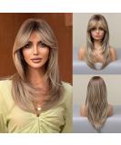 Allbell Long Blonde Wig for Women - Straight Layered Naturally Looking Synthetic Wig for Daily Cosplay | Curtain Pony Style - Buy Online on GoSupps.com
